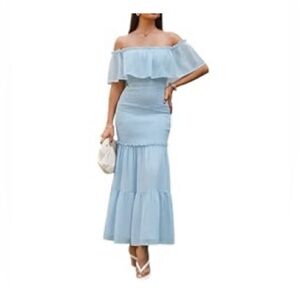 ✨Off Shoulder Long Gown - Maternity Friendly and Stretchy